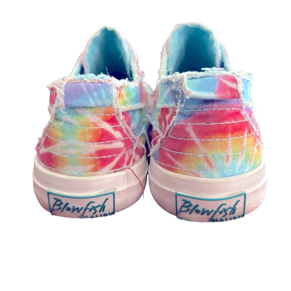 Blowfish Malibu Frayed Rainbow Colorful Slip On Sneakers Pastel Tie-Dyed  Size 7 - Picture 3 of 7